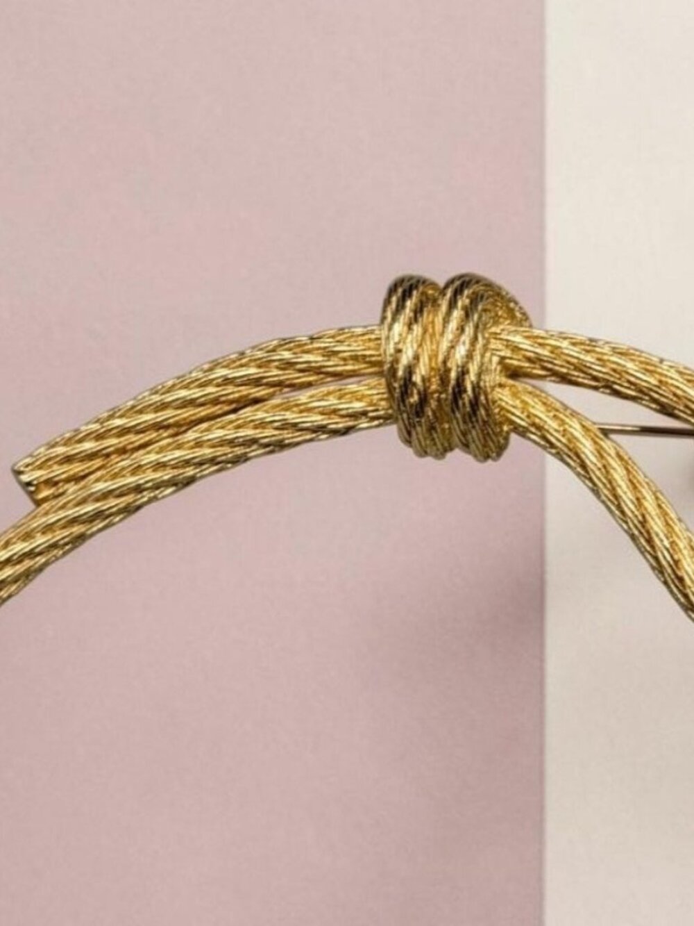 Vintage Christian Dior Gold Tone Twisted Rope Knot Statement Brooch Pin 1980s - Picture 11 of 12